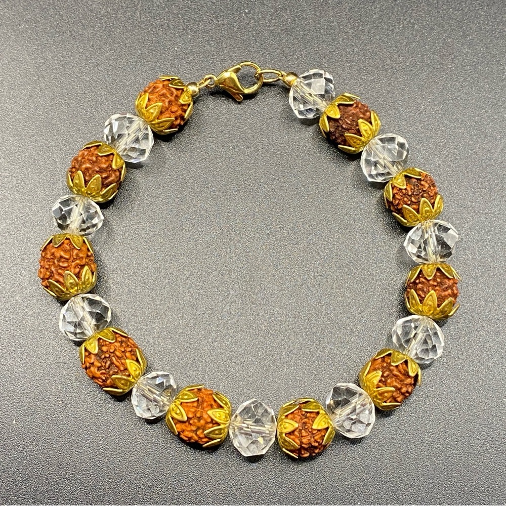 RUDRAKSHA Tulsi Beads & Crystal Bracelet